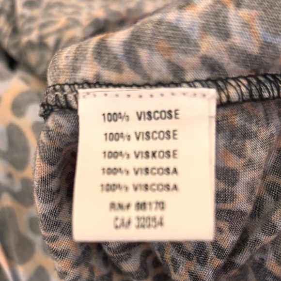 BL^NK Anthropologie Moira Ruffled Peplum Leopard Print Top, Blue Brown Black, L - Picture 7 of 8